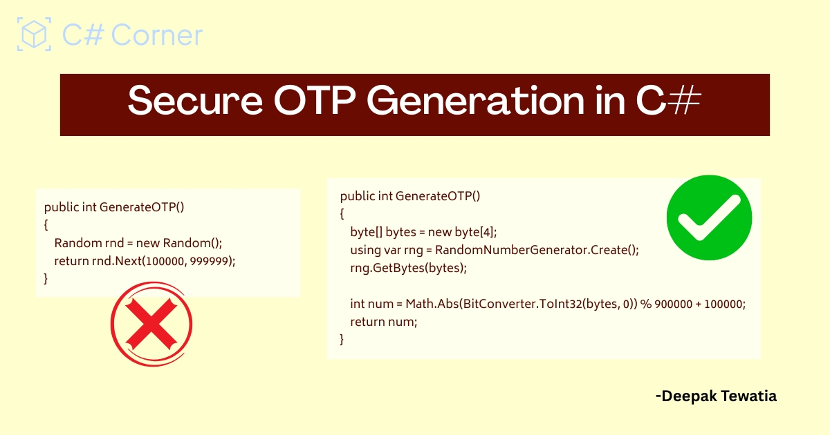 Secure OTP Generation in csharp